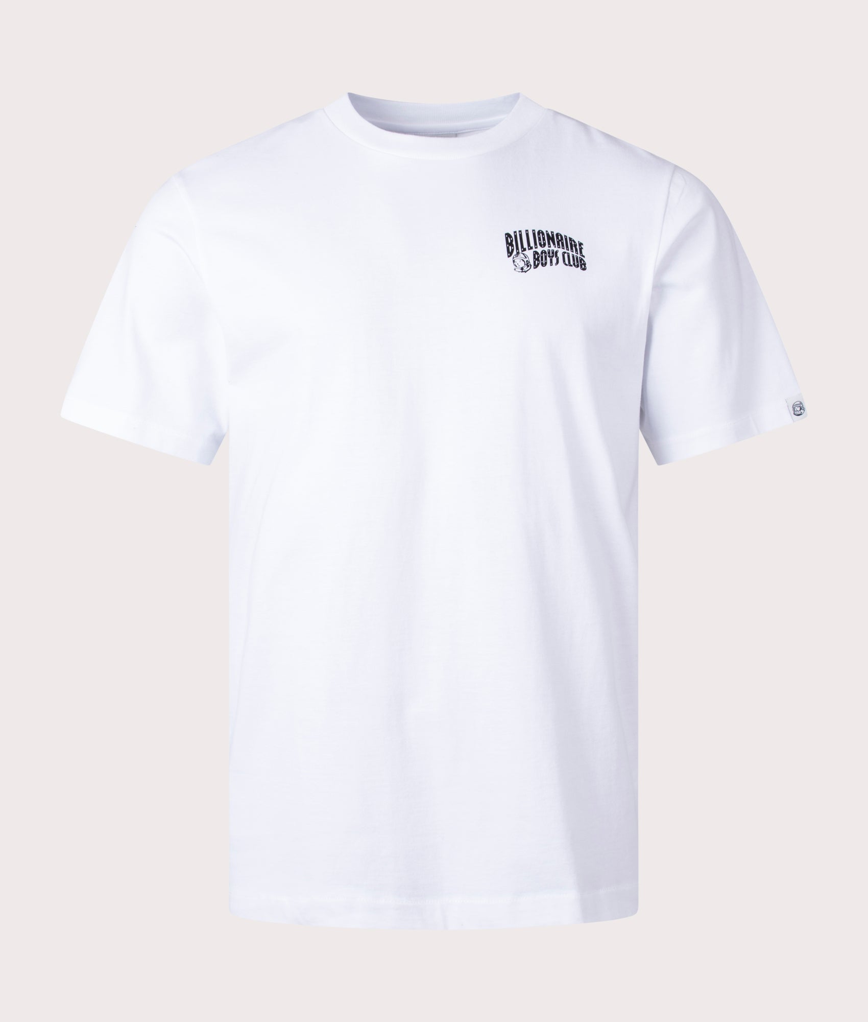 Billionaire Boys Club Small Arch Logo T-Shirt in White at EQVVS Menswear. Front shot.