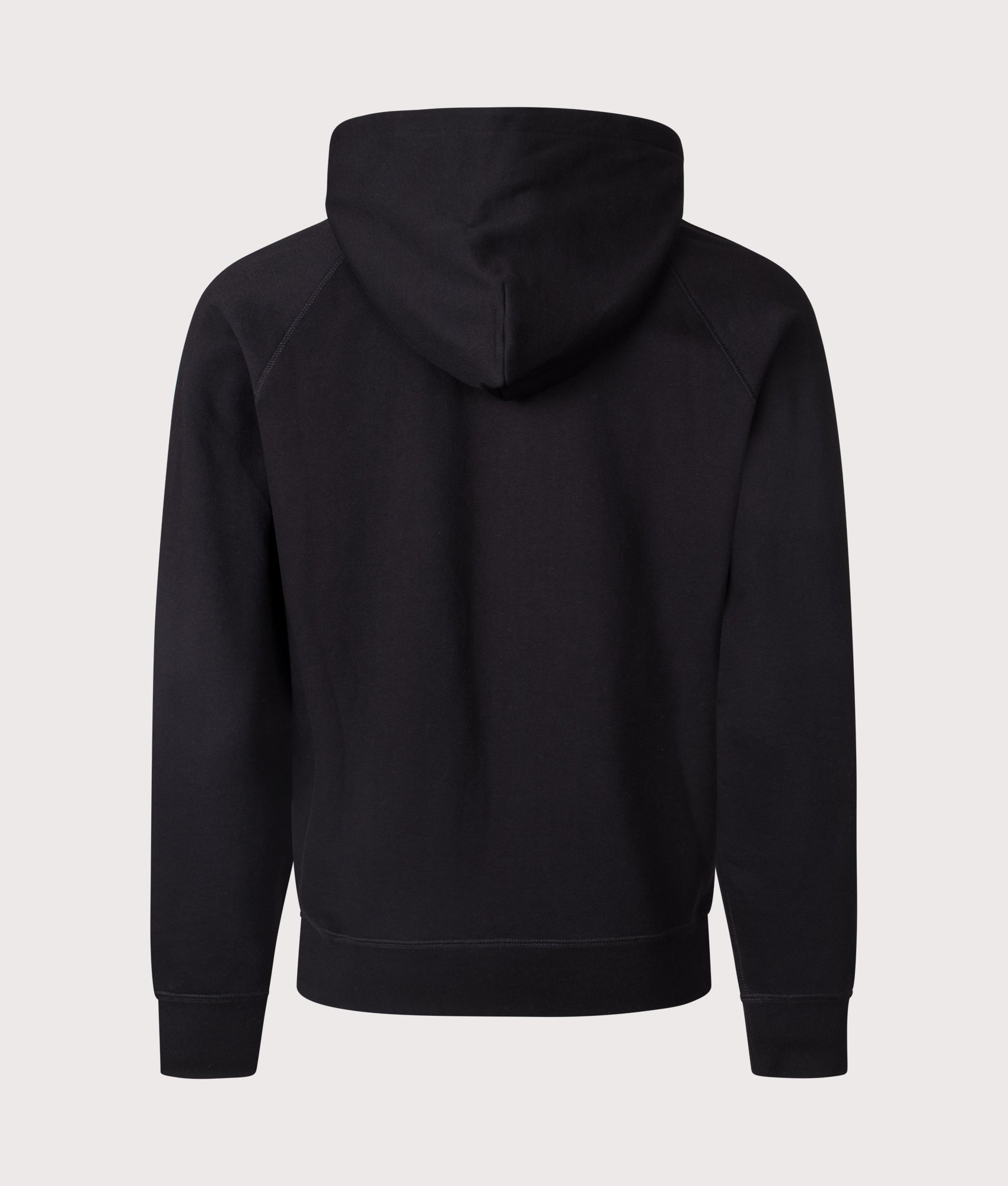 Billionaire Boy's Club Small Arch Zip Through Hoodie in Black. Shot at EQVVS.  Back shot. 