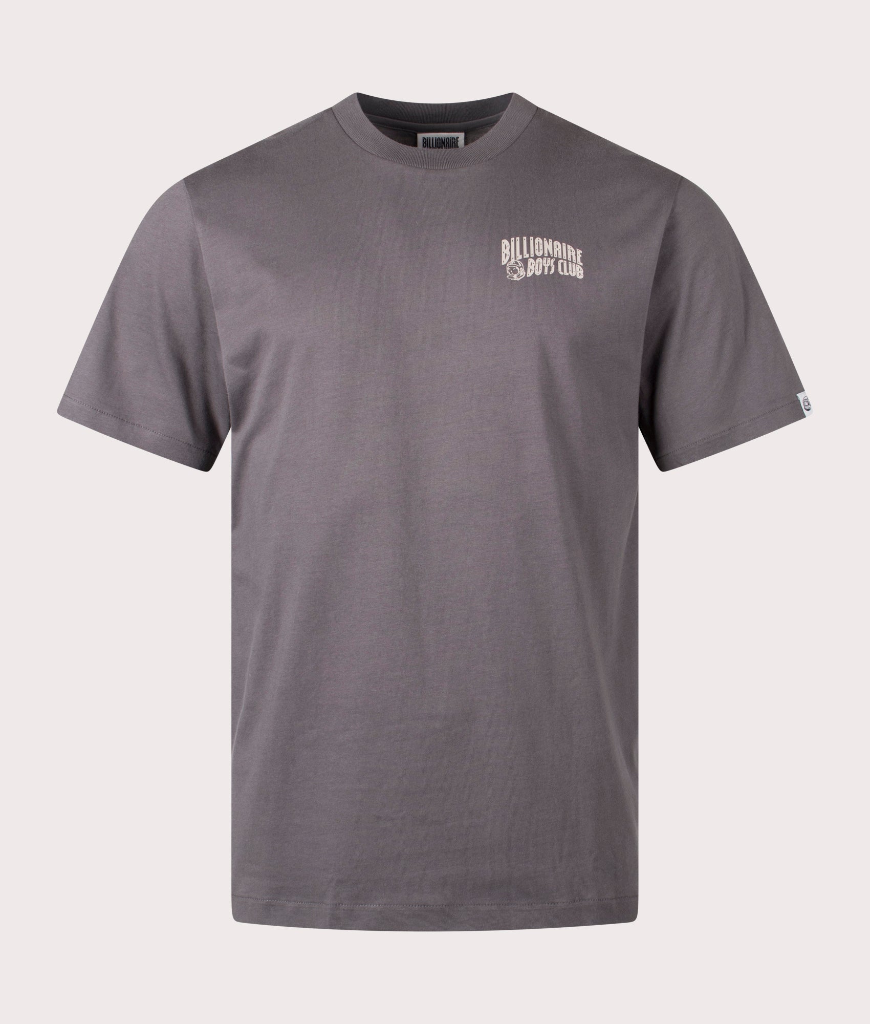 Billionaire Boys Club Small Arch Logo T-Shirt in Space Grey at EQVVS Menswear. Front shot.