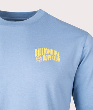 Billionaire Boys Club Small Arch Logo T-Shirt in Powder Blue, 100% Cotton Detail Shot EQVVS