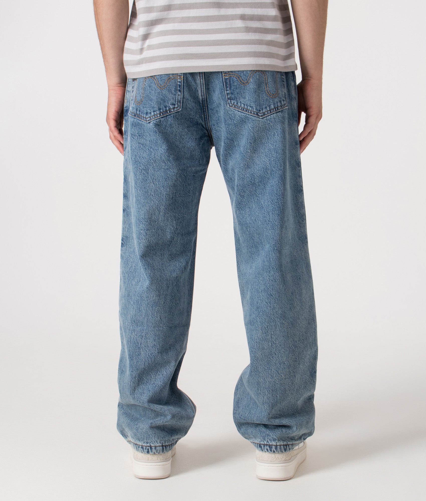 Check Lined Denim Pants by ICECREAM in Denim Wash. Shot by EQVVS. Back shot.