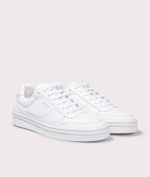 Mallet Bennet Trainers in White Made of Leather and Mesh Angle Shot at EQVVS