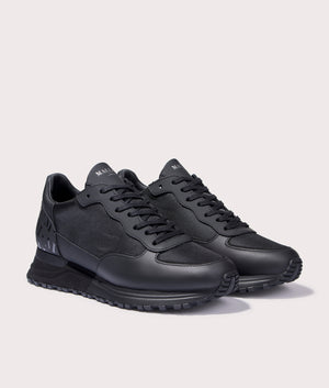 Mallet Popham Ballistic Triple Black Sneakers in Triple Black Angle Shot at EQVVS