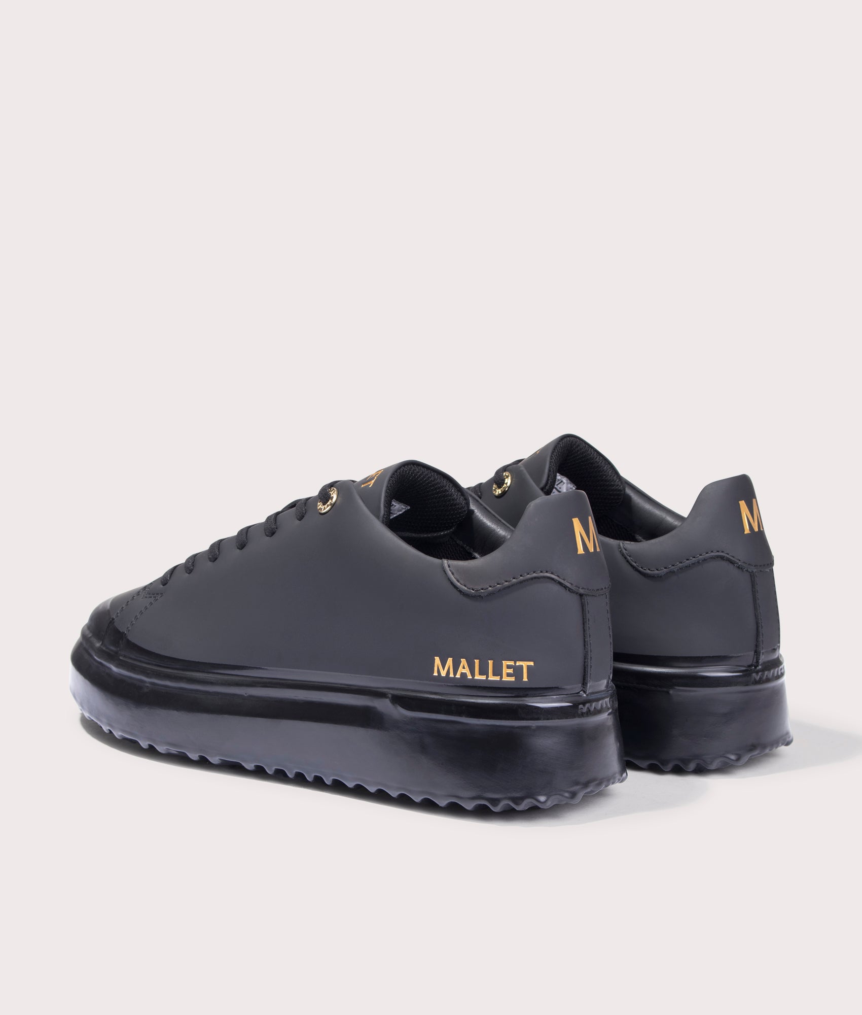 GRFTR Lite Trainers in Triple Black Dip. EQVVS Shot.