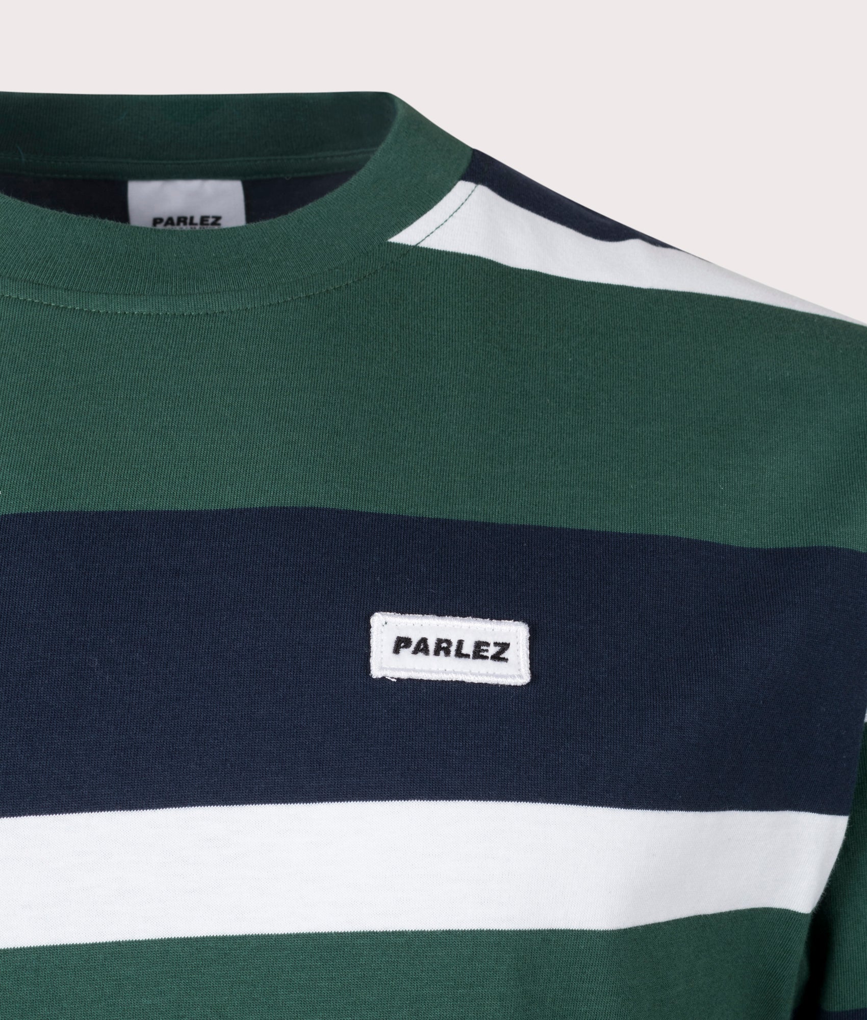 Bank-Striped-T-Shirt-Deep-Green-Parlez-EQVVS