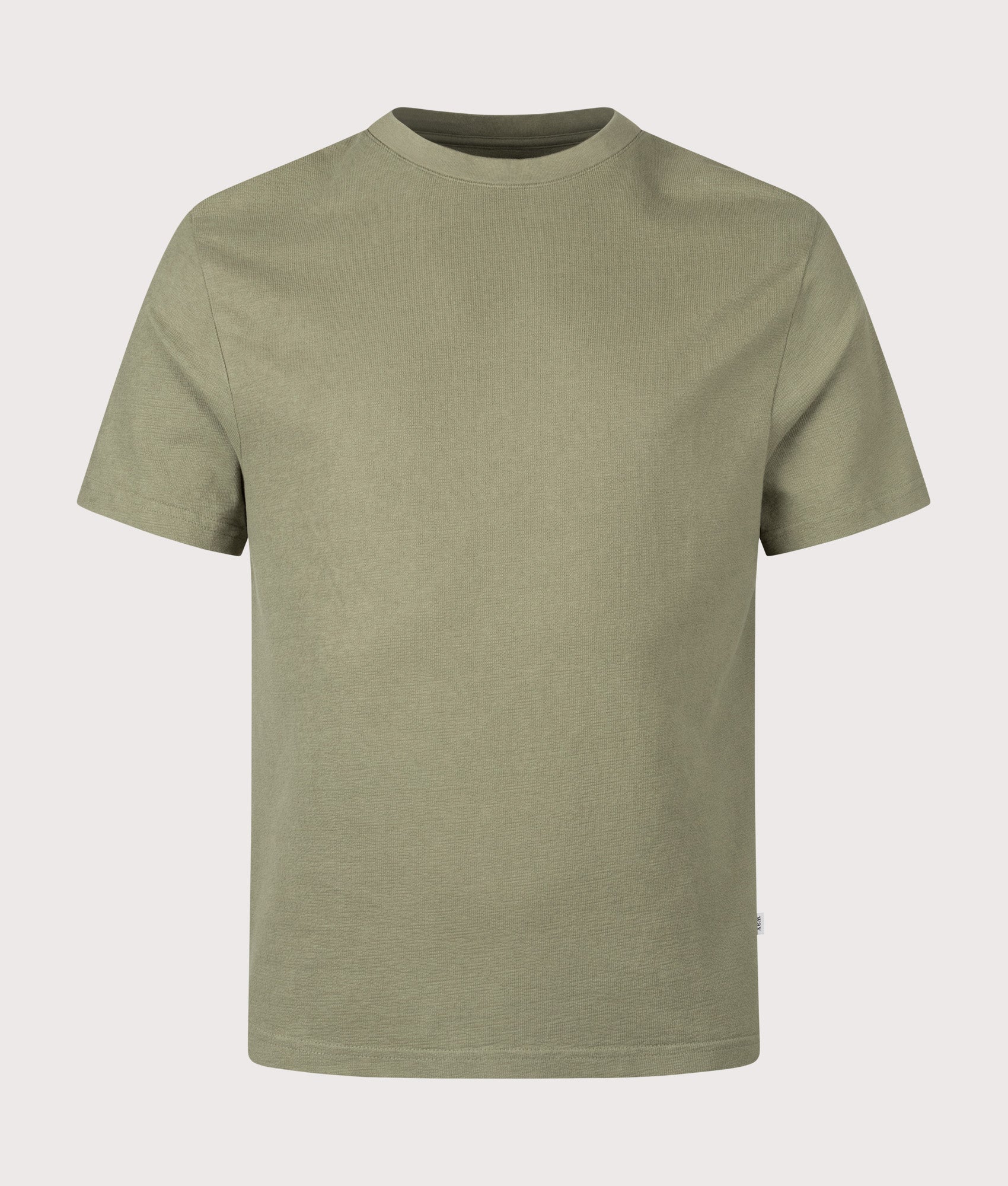 Wax London Dean Short Sleeve T-Shirt in Green at EQVVS Menswear. Front shot.
