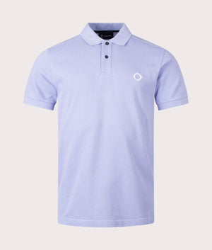 MA.Strum Pique Polo Shirt in Lavender, 100% Cotton Front Shot at EQVVS