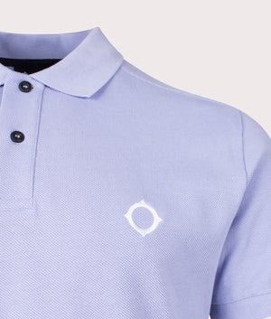MA.Strum Pique Polo Shirt in Lavender, 100% Cotton Detail Shot at EQVVS