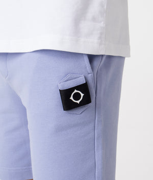 Ma.Strum Core Sweat Shorts in Purple Detail Shot at EQVVS