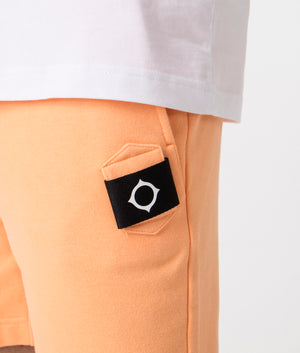 MA.Strum Core Sweat Shorts in Orange Detail Shot at EQVVS
