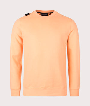 MA.Strum Core Crew Sweatshirt in Peach orange, 100% Cotton Front Shot at EQVVS