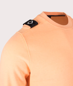 MA.Strum Core Crew Sweatshirt in Peach orange, 100% Cotton Detail Shot at EQVVS