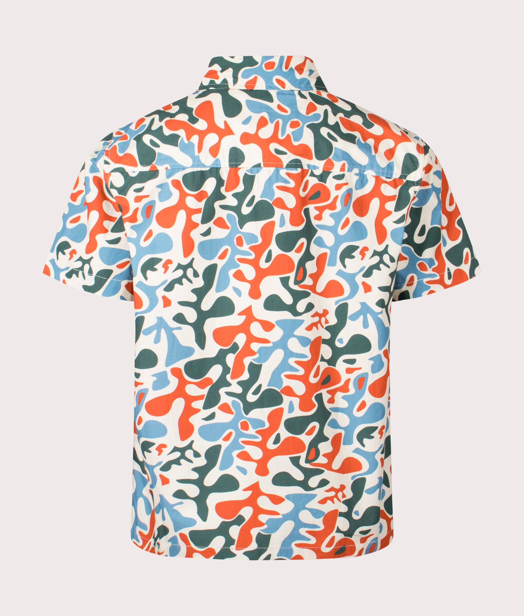 Short Sleeve Puerto Shirt in Camo Muliti by Parlez. EQVVS Back Angle Shot.