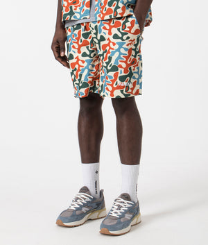Puerto Shorts in Camo Multi by Parlez. EQVVS Side Angle Shot.