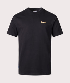 Reefer T-Shirt in Black by Parlez. EQVVS Front Angle Shot.