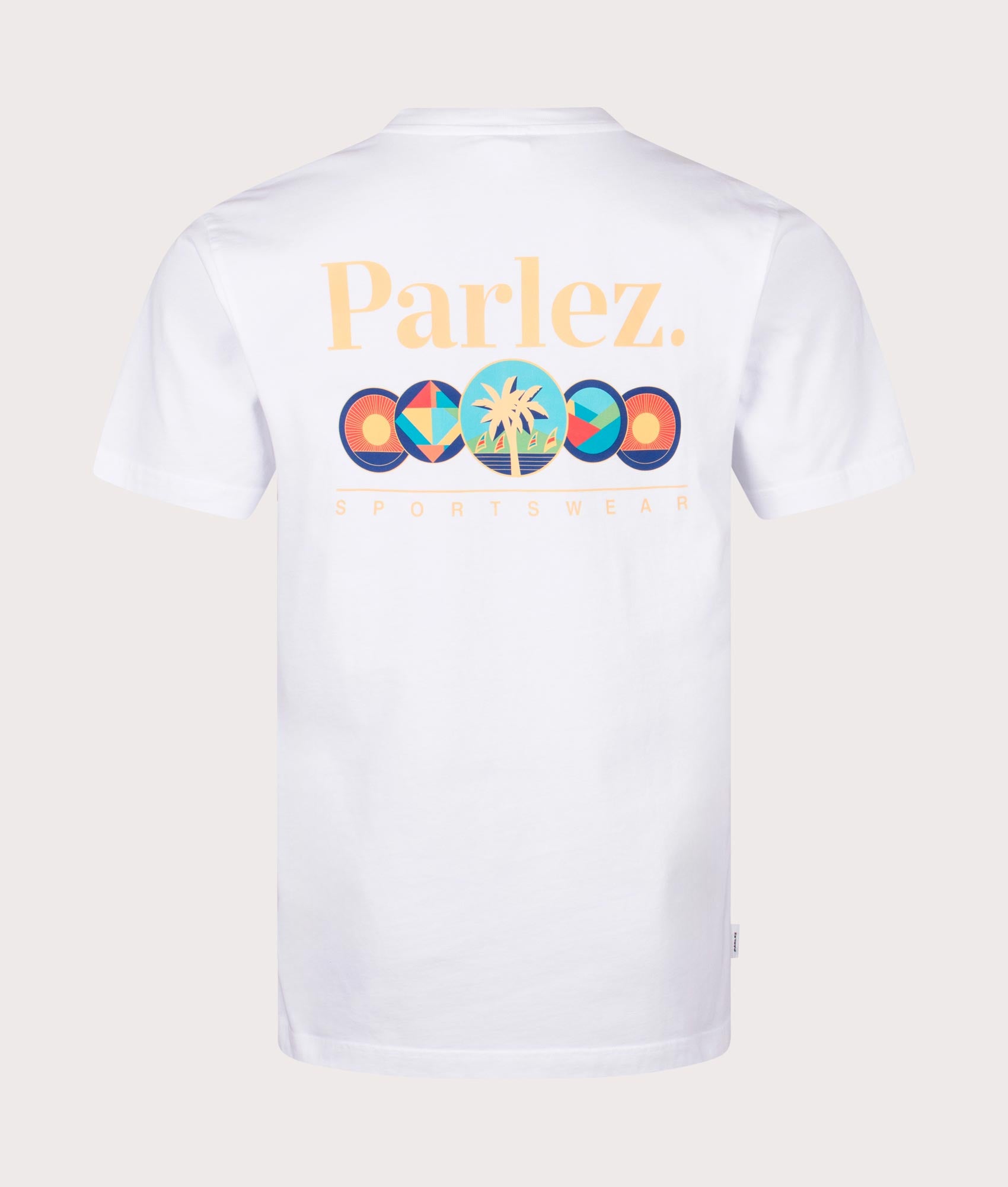 Reefer T-Shirt in White by Parlez. EQVVS Back Angle Shot.