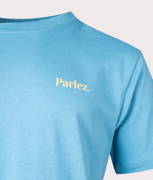 Reefer T-Shirt in Dusty Blue by Parlez. EQVVS Detail Shot.