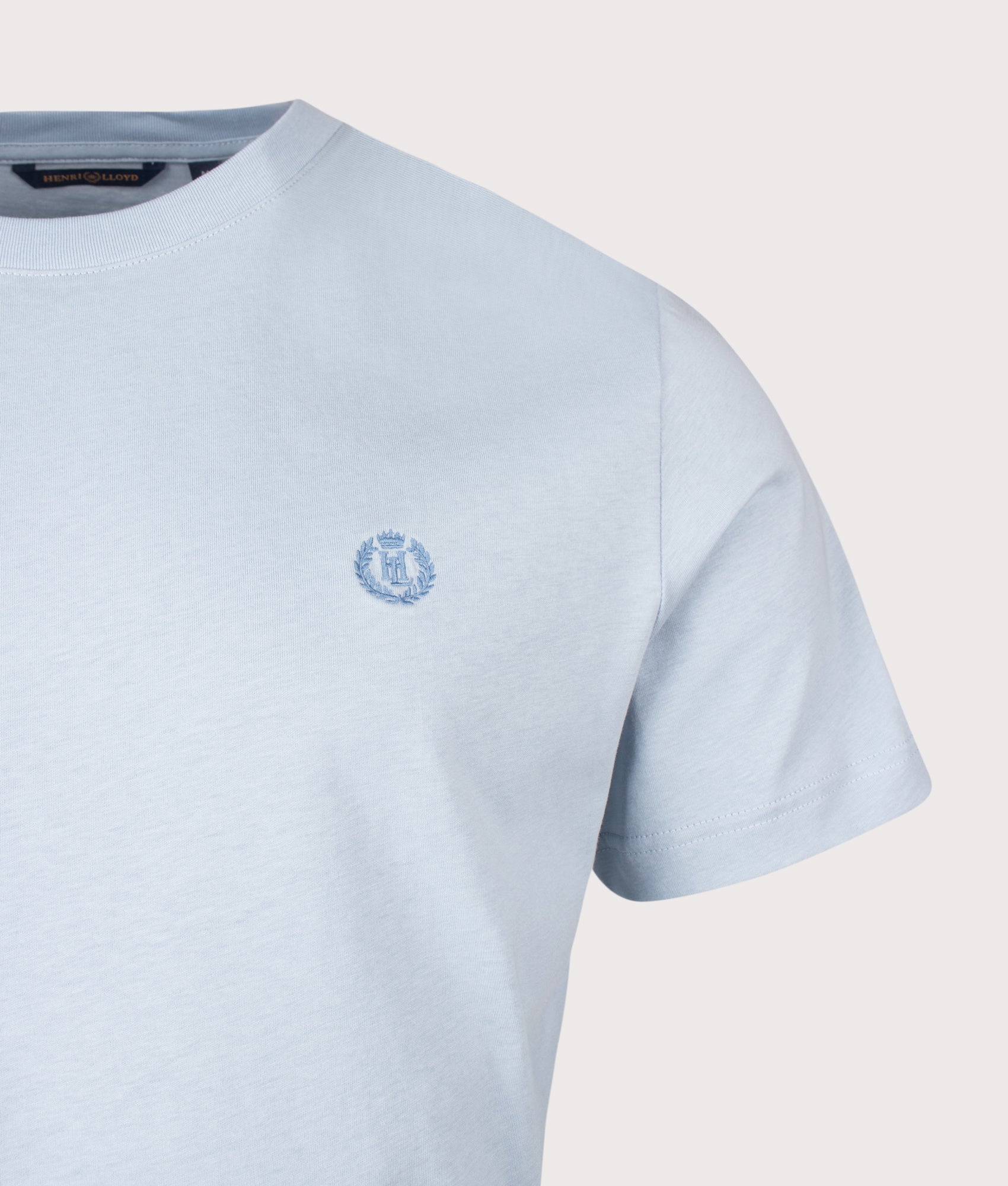 Cowes T-Shirt in Fog Blue by Henri-Lloyd. Shot by EQVVS. Detail shot.