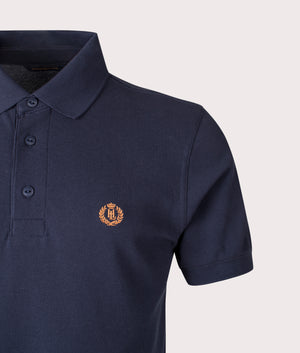 Falmouth Polo Shirt in Navy Blue | 100% Cotton | Henri Lloyd | EQVVS | Front detail shot 