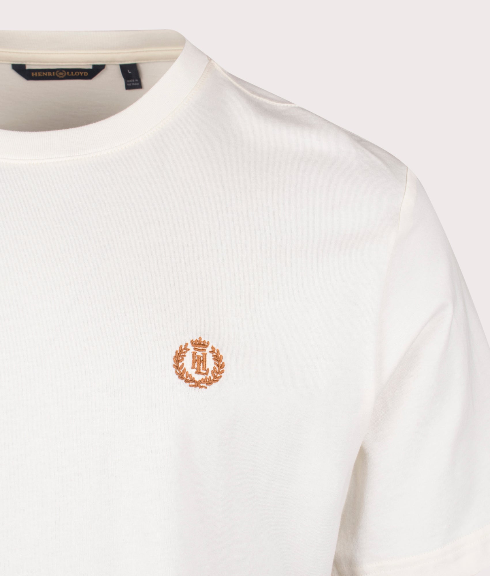 Henri Lloyd Cowes T-Shirt in Off White at EQVVS. Detail Shot.