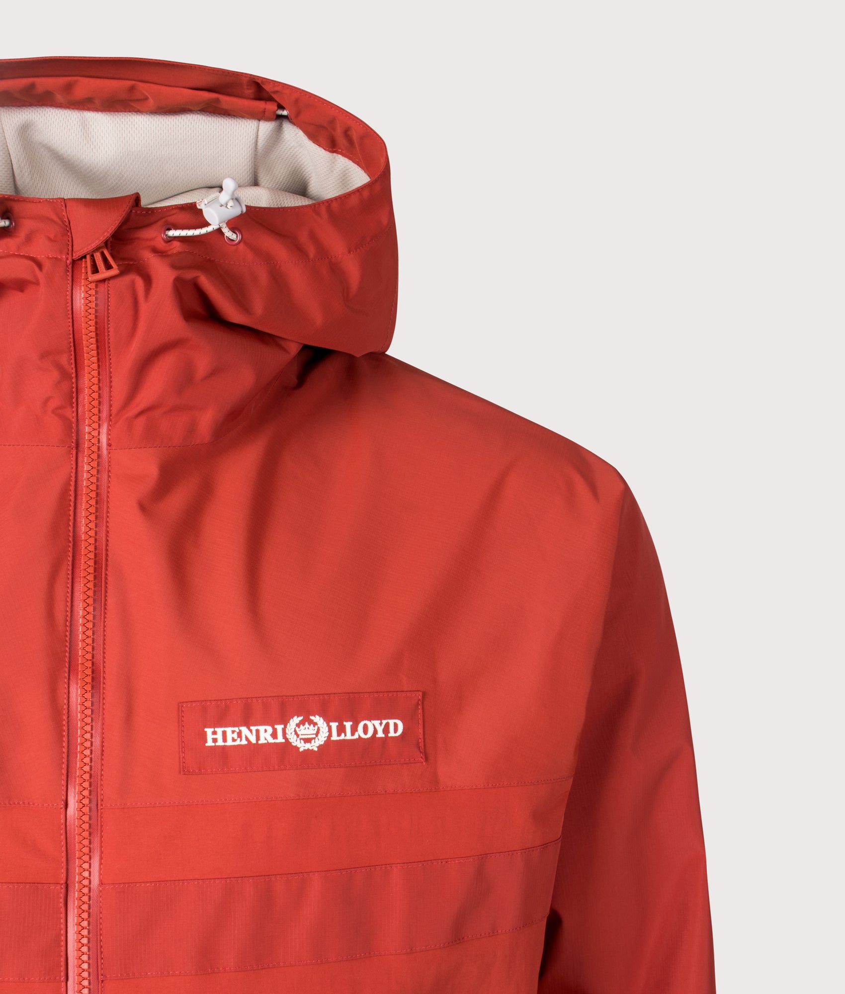 Henry Lloyd, Foremost Shell Jacket, Freo Red, Eqvvs Menswear, detailed shot angle