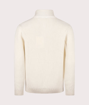 Golant Quarter Zip Ribbed Knit in Ecru | 100% Cotton | Henri Lloyd | EQVVS | Back shot 