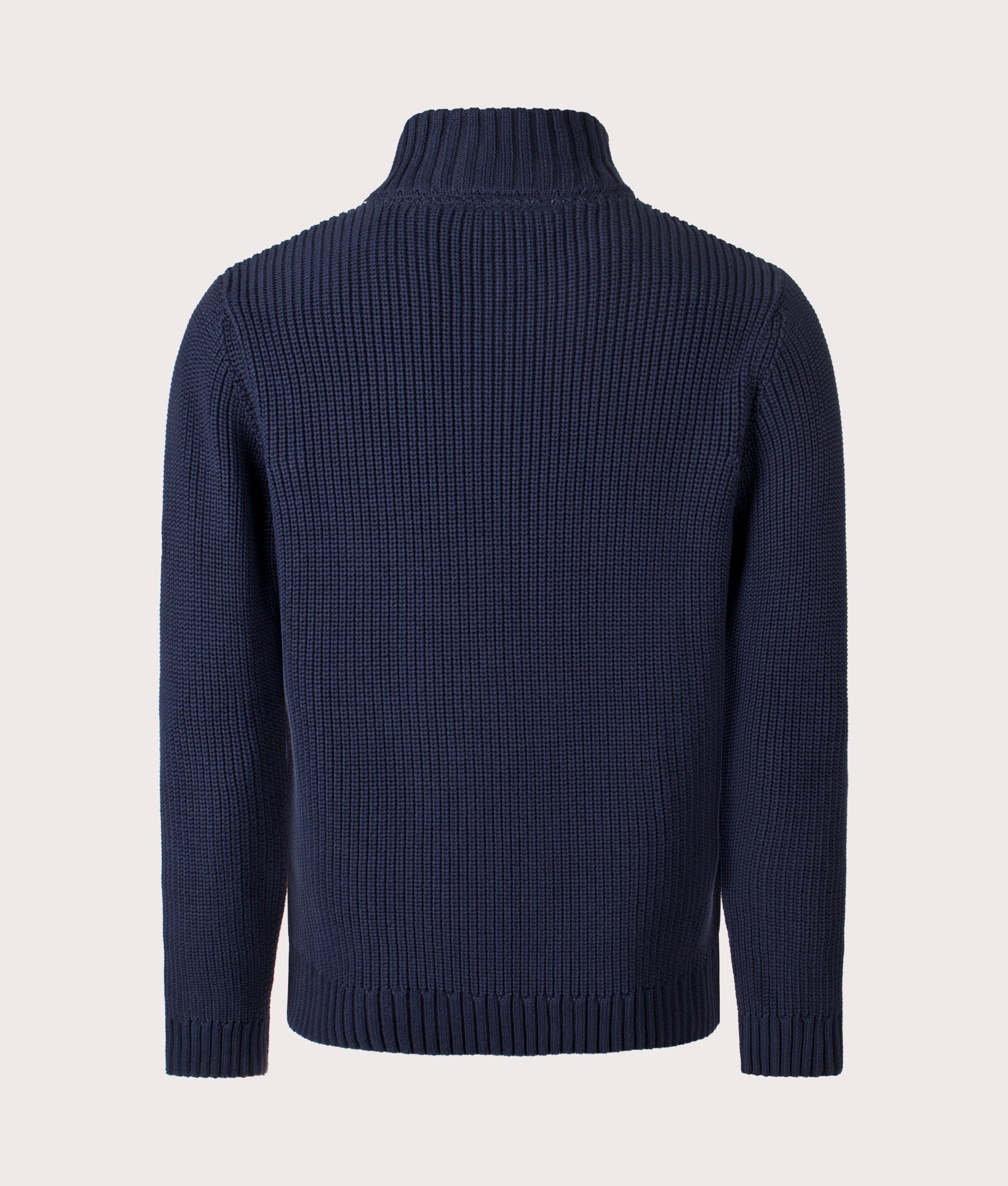Golant Quarter Zip Ribbed Knit in Navy Blue | 100% Cotton | Henri Lloyd | EQVVS | Back shot 