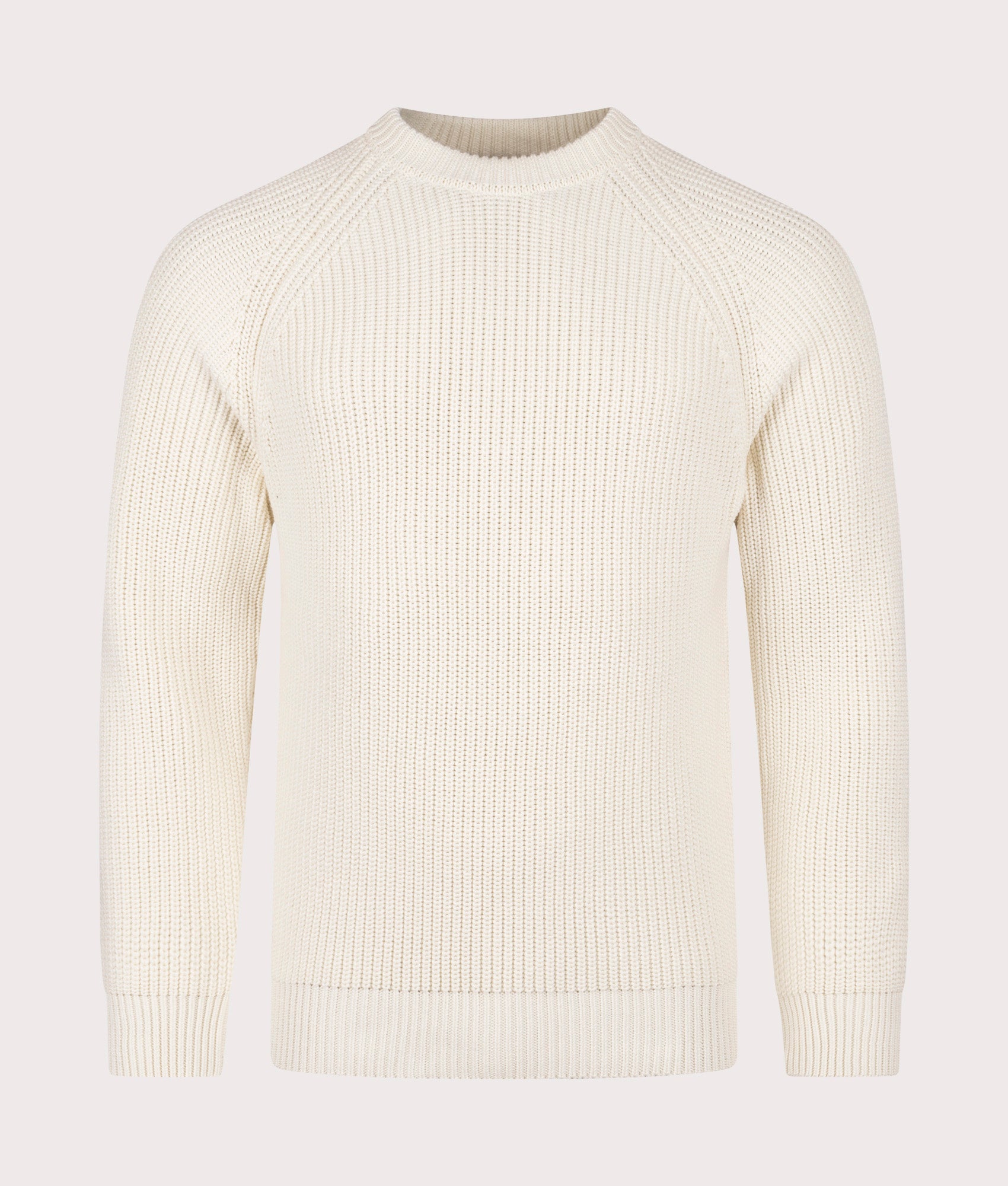 Golant Ribbed Crew Sweatshirt in Ecru | 100% Cotton | Henri Lloyd | EQVVS | Front shot 