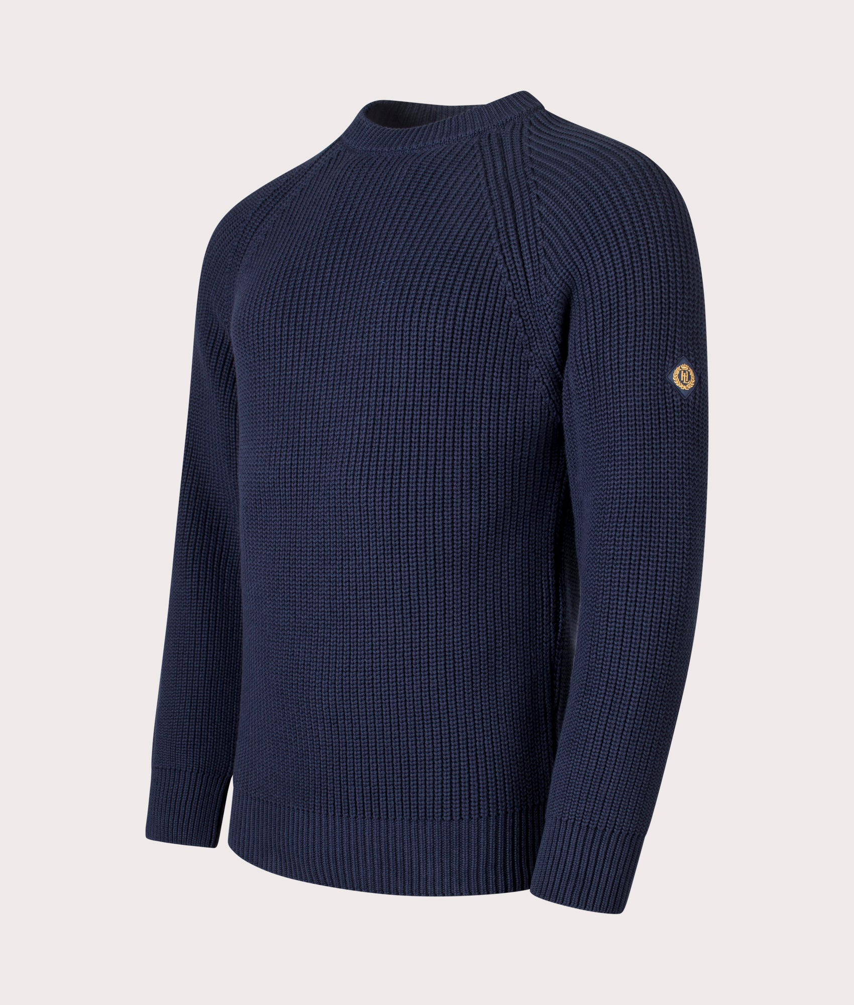 Golant Ribbed Crew Sweatshirt in Navy Blue | 100% Cotton | Henri Lloyd | EQVVS | Front angle shot 
