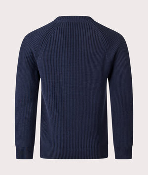 Golant Ribbed Crew Sweatshirt in Navy Blue | 100% Cotton | Henri Lloyd | EQVVS | Back shot 