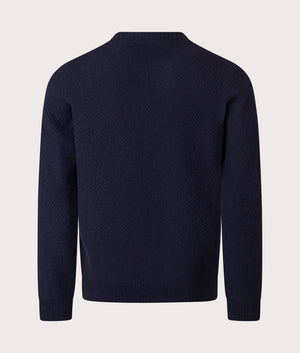 Abersoch Cable Knit Jumper in Dark Navy | Wool Blend | Henri Lloyd | EQVVS | Back shot