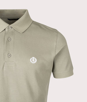 Falmouth Polo Shirt in Kelp | 100% Cotton | Henri Lloyd | EQVVS | Front detail shot 