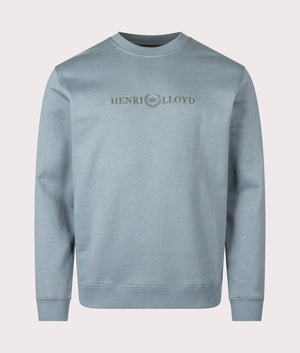 Lytham Crew Neck Sweatshirt in Sea Spray Blue | 100% Cotton | Henri Lloyd | EQVVS | Front shot 