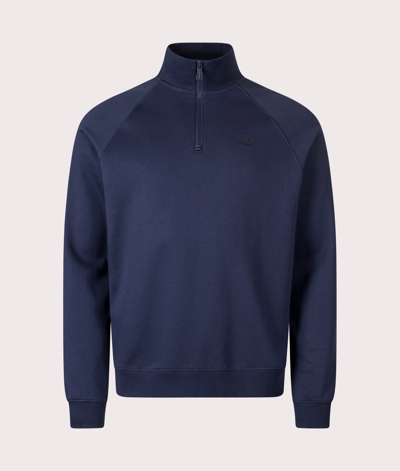 Kinsale Quarter Zip Sweatshirt in Navy Blue | 100% Cotton | Henri Lloyd | EQVVS | Front shot 