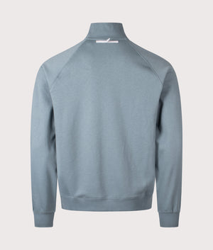 Kinsale Quarter Zip Sweatshirt by Henri Lloyd in Sea Spray Blue. Shot by EQVVS. Back shot.