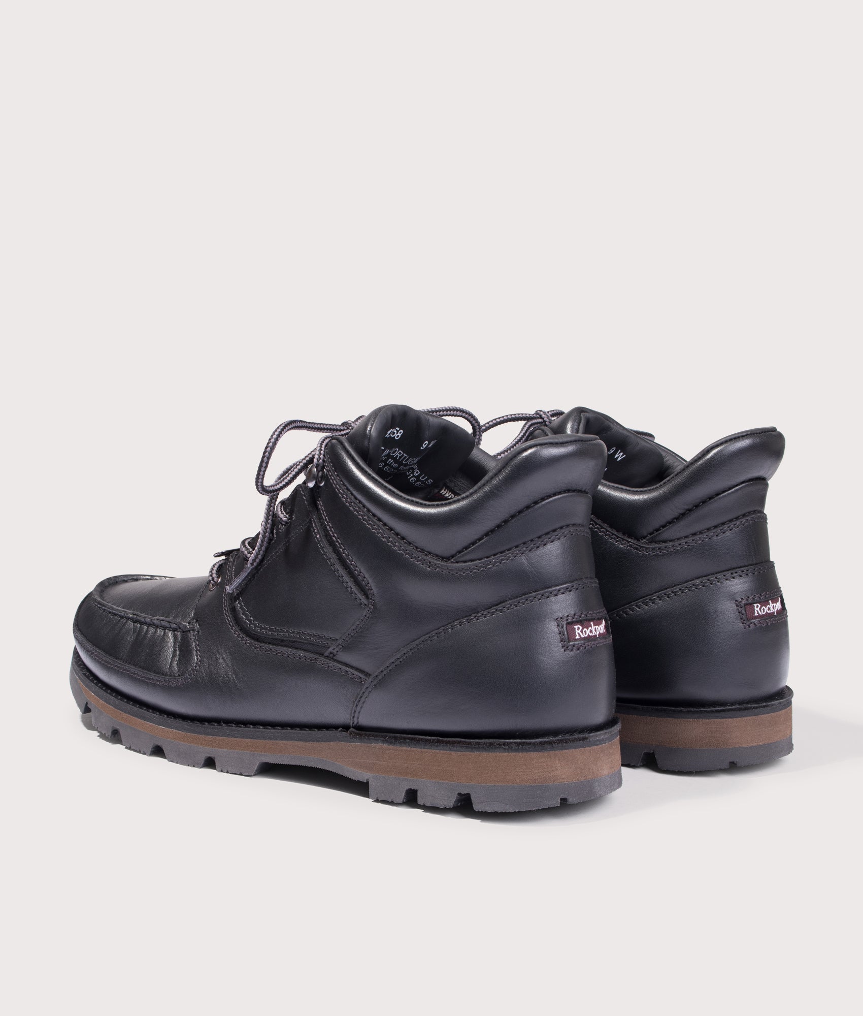 Umbwe Hiker Boots in Black | Rockport | EQVVS | Back angle shot 