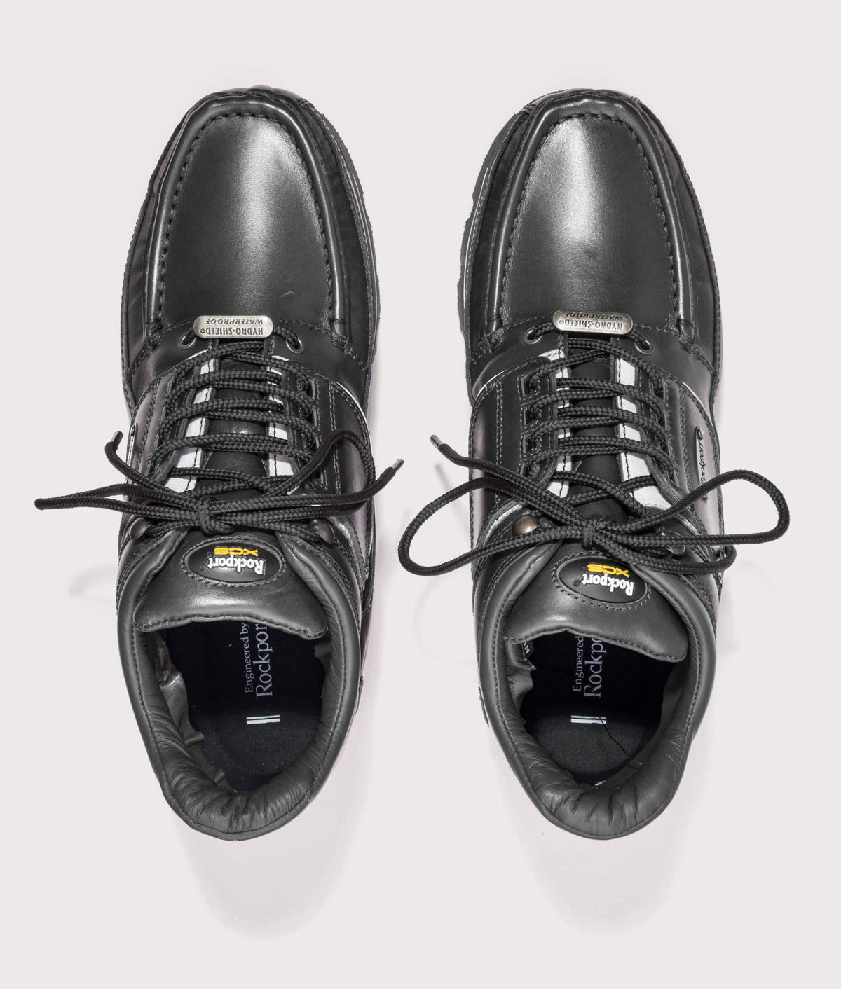 Rockport Umbwe Millennium Anniversary Hiker Boots in Black at EQVVS Menswear. Top shot.