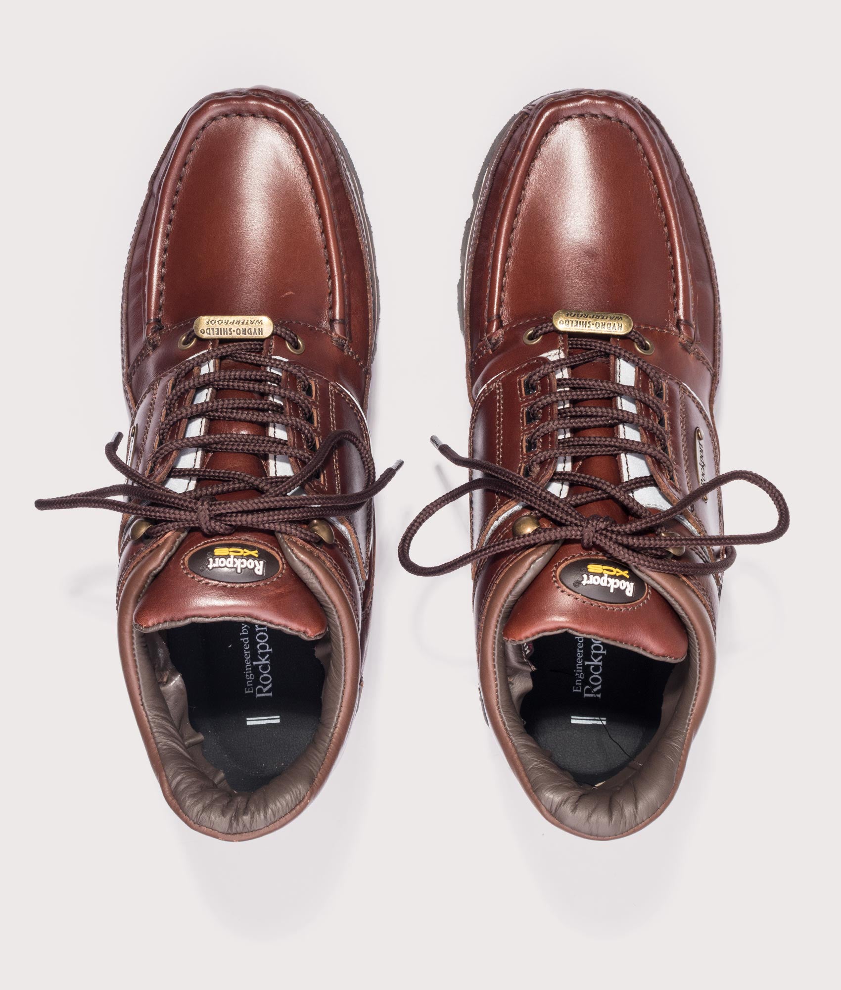 Rockport Umbwe Millennium Anniversary Hiker Boots in Dark Brown at EQVVS Menswear. Top shot.