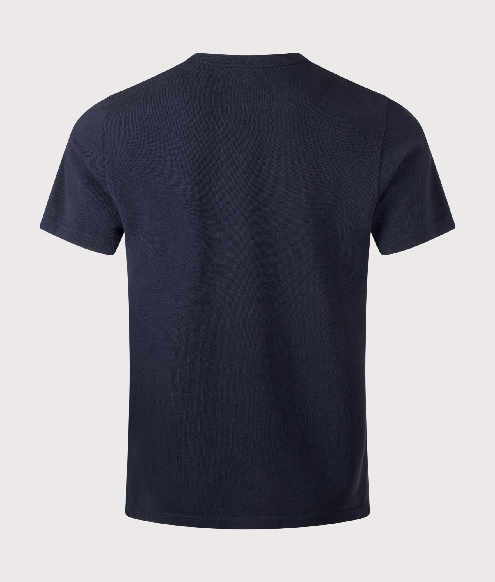 Rockport Relaxed Fit Rocester Piqué Logo T-Shirt in Navy at EQVVS Menswear. Back shot.