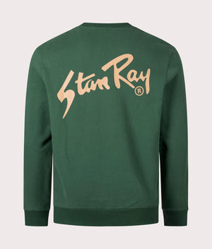 Stan Crew Sweatshirt in Racing Green by Stan Ray. EQVVS Back Angle Shot.