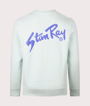 Stan Crew Sweatshirt in Opal by Stan Ray. EQVVS Back Angle Shot.