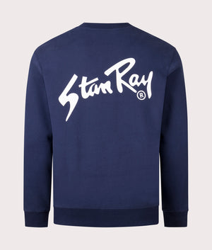 Stan Crew Sweatshirt in Navy by Stan Ray. EQVVS Back Angle Shot.