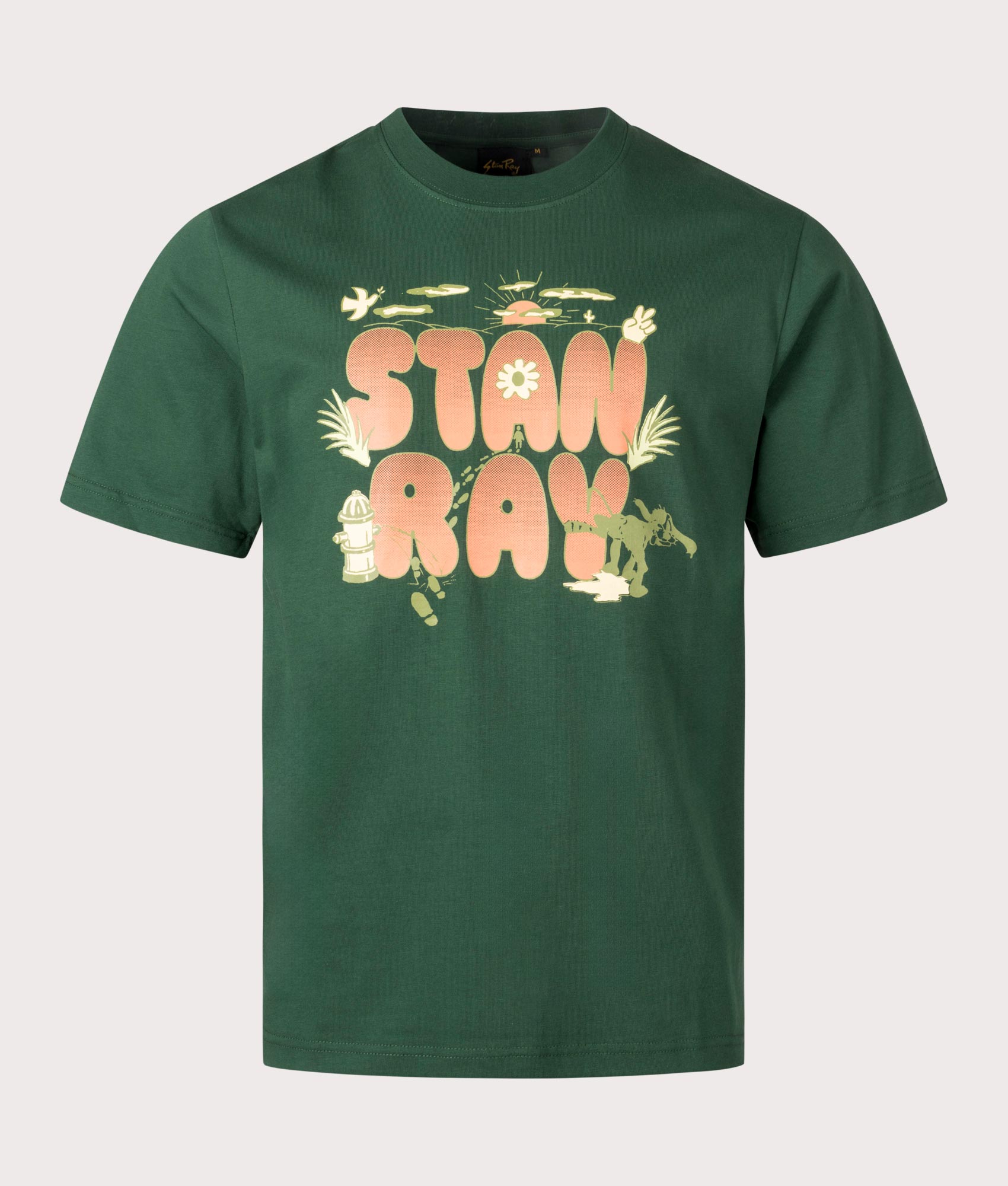 Double Bubble T-Shirt in Racing Green by Stan Ray. EQVVS Front Angle Shot.