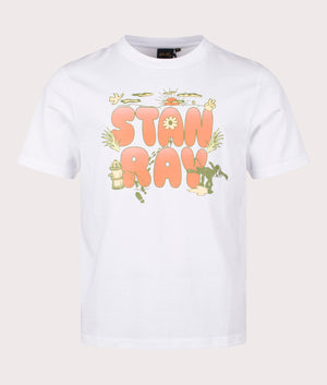 Double Bubble T-Shirt in White by Stan Ray. EQVVS Front Angle Shot.