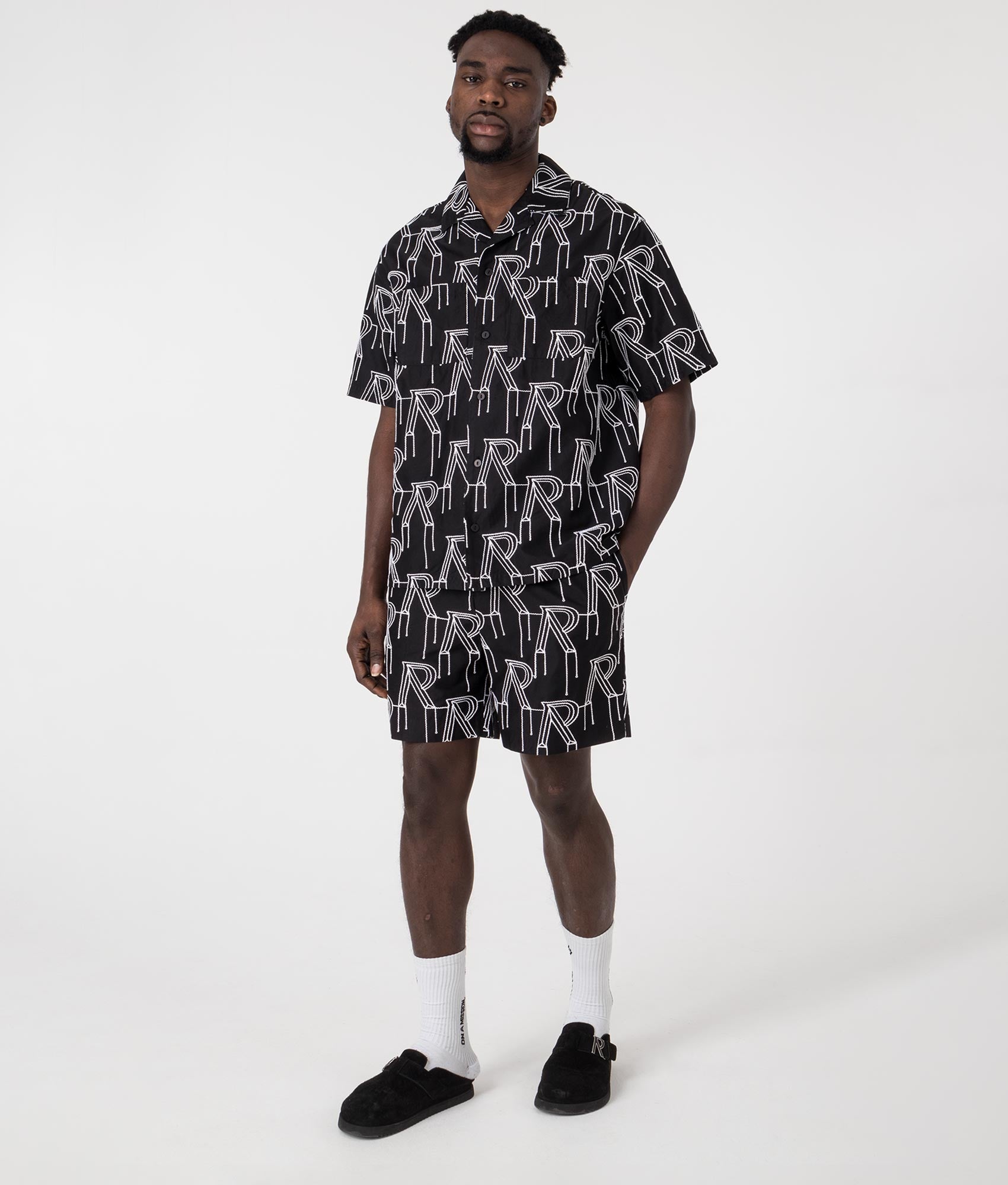 Embroidered Initial Overshirt Black REPRESENT EQVVS. Full set