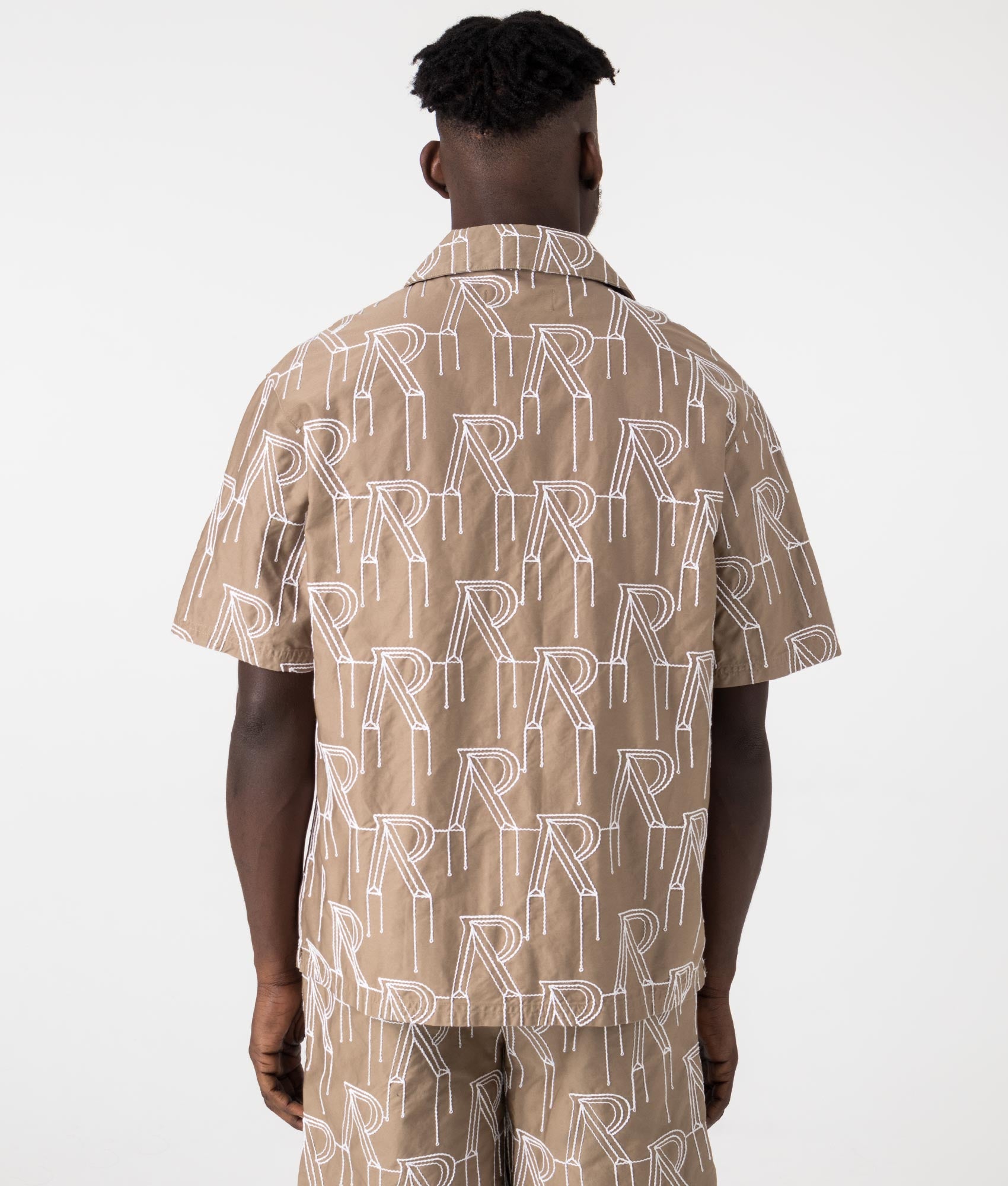 Embroidered Initial Overshirt Washed Taupe REPRESENT EQVVS. Back shot 