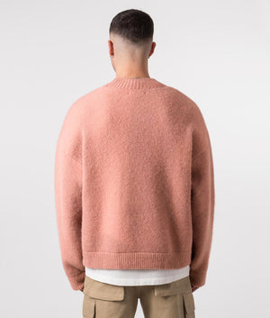 REPRESENT Sprayed Horizons Sweatshirt in Sunrise Pink Model Back Shot at EQVVS