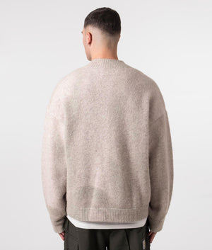 REPRESENT Sprayed Horizons Jumper In Washed Taupe, Relaxed Fit , back Shot at EQVVS