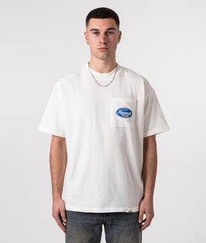 REPRESENT Classic Parts T-Shirt with Front and Back Print in Flat White Front Shot at EQVVS