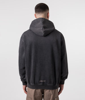 REPRESENT Horizons Hoodie in Aged Black with Pegasus Front Print Model Back Shot at EQVVS